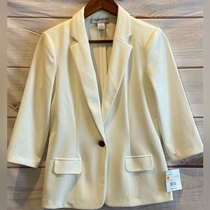 White polyester blazer